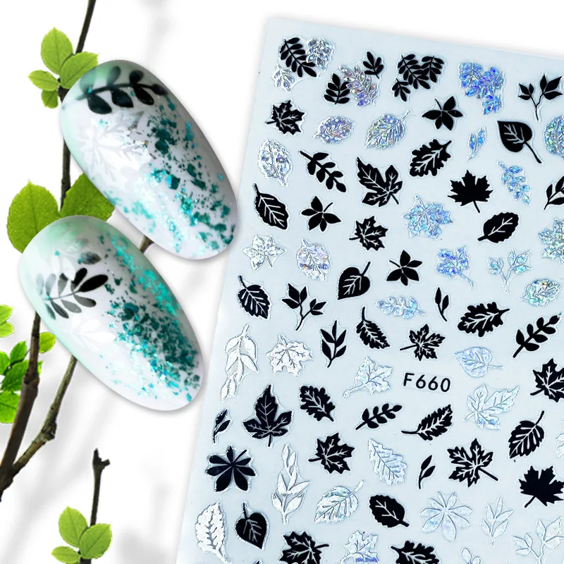 Köröm matrica 3D-s No.F660 fekete-ezüst