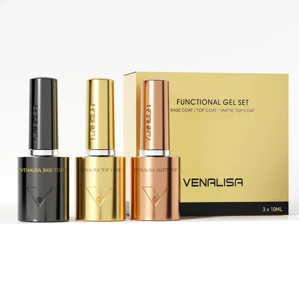 VENALISA - Base Coat + Diamond Top Coat + Matt Top Coat - 3x10 ml