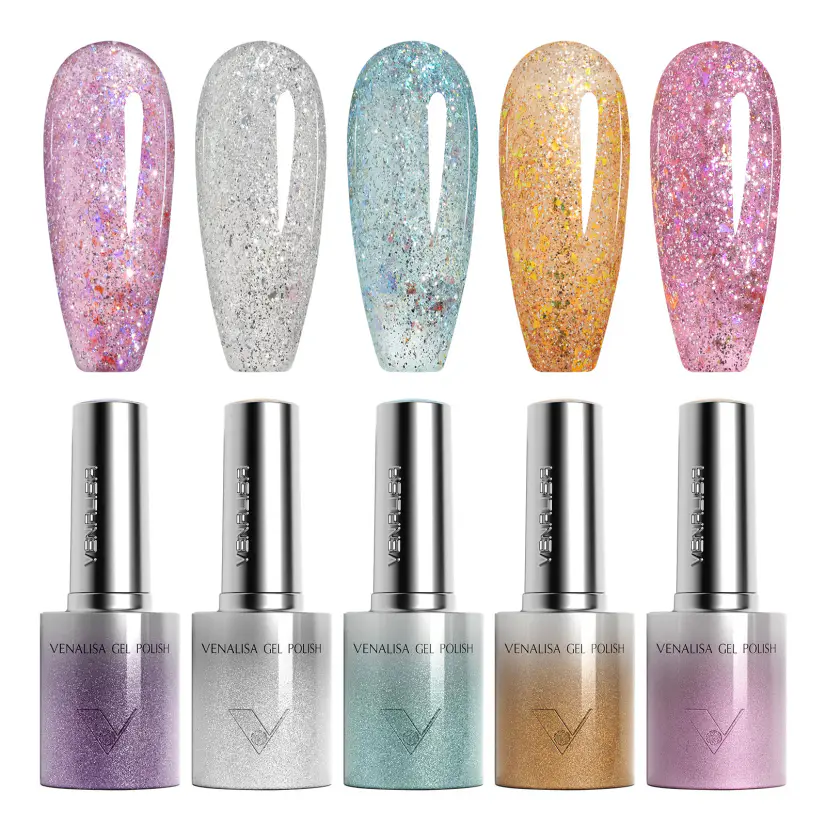 Venalisa 5 db-os UV/LED Glitter gél lakk szett - 5x10 ml - GC05