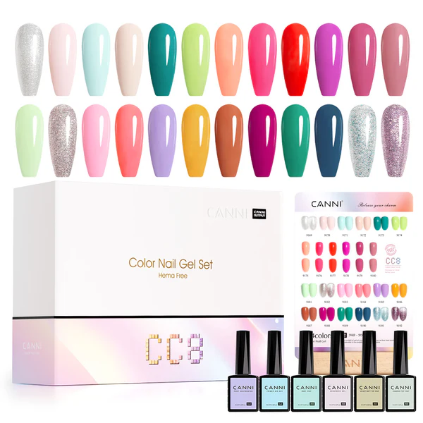 CANNI HEMA FREE UV/LED gél lakk szett (24db-os) No.CC8