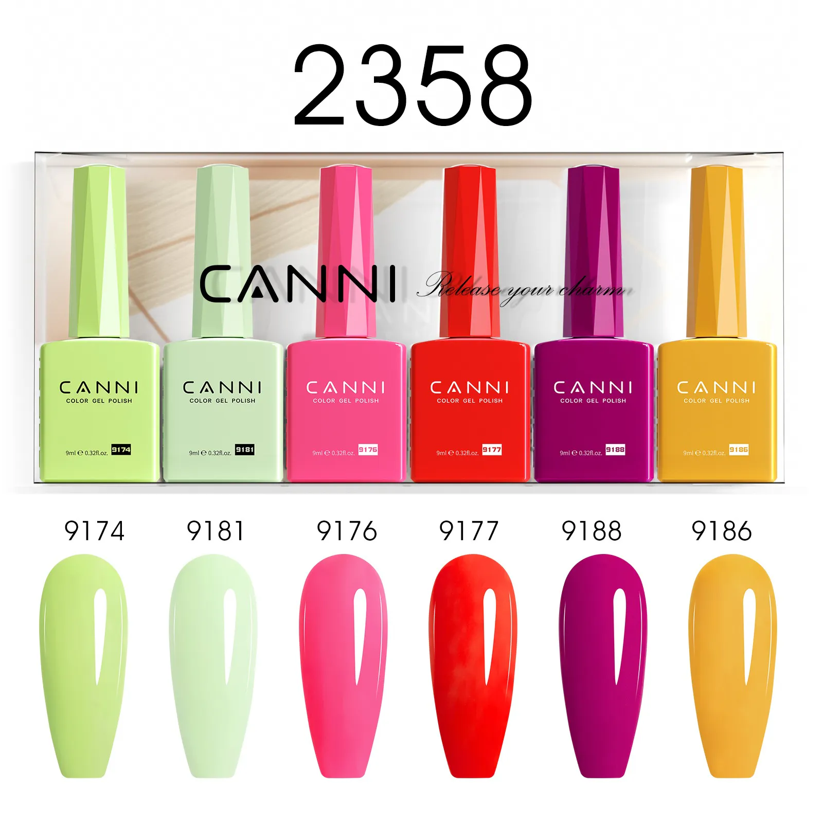 CANNI HEMA FREE UV/LED gél lakk szett 6x9ml - 2358
