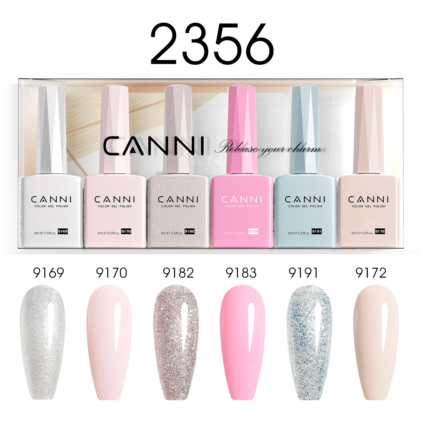 CANNI HEMA FREE UV/LED gél lakk szett 6x9ml - 2356