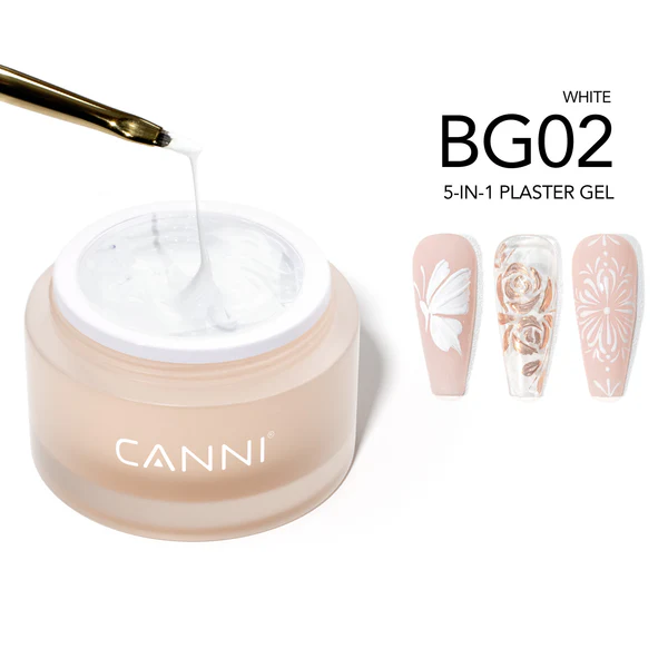 CANNI díszítő zselé - BG02 - 5in1 Plaster Gel 10g - White