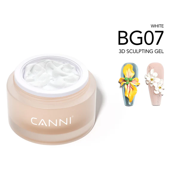 CANNI díszítő zselé - BG07 - 3D Sculpting Gel gyurmazselé 10g - White
