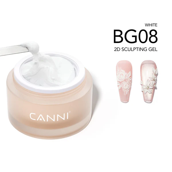 CANNI díszítő zselé - BG08 - 2D Sculpting Gel gyurmazselé 10g - White