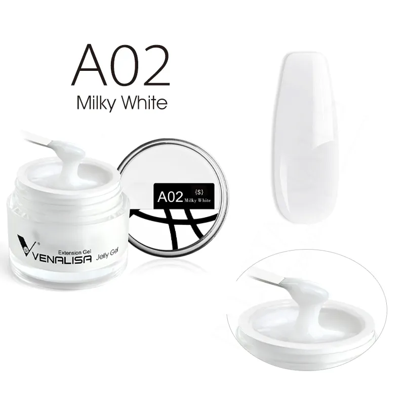 Venalisa Jelly Gel - új formula - 15 ml építőzselé - A02S Milky White