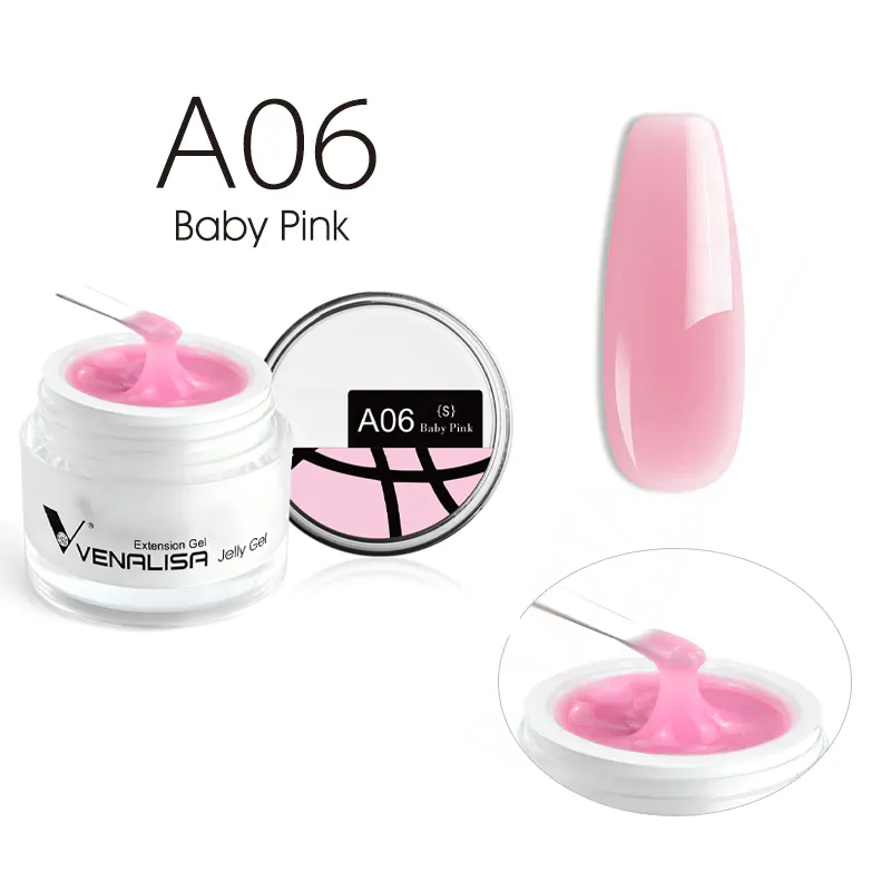Venalisa Jelly Gel - új formula - 15 ml építőzselé - A06S Baby Pink