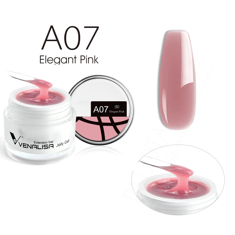 Venalisa Jelly Gel - új formula - 50 ml építőzselé - A07 Elegant Pink