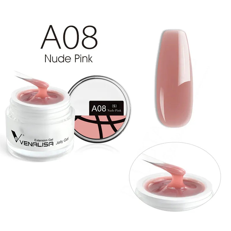 Venalisa Jelly Gel - új formula - 15 ml építőzselé - A08S Nude Pink