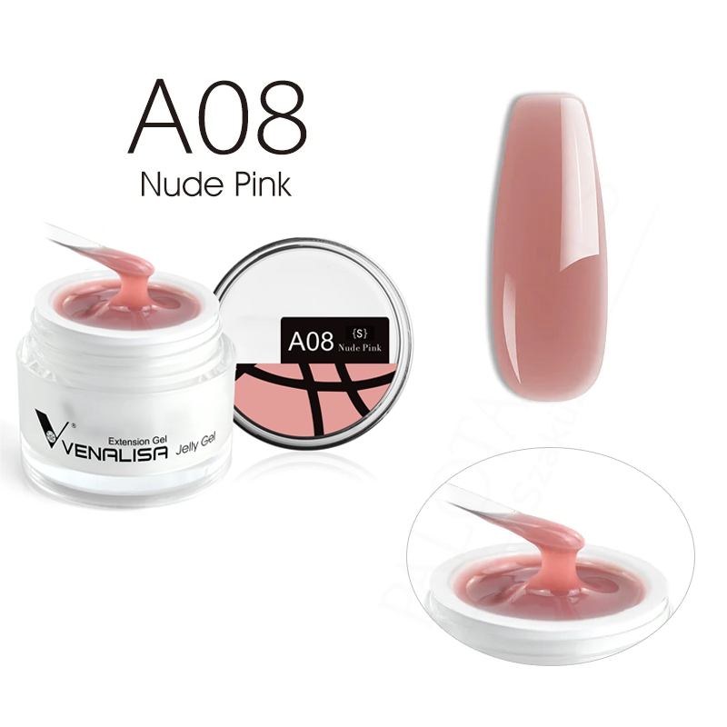 Venalisa Jelly Gel - új formula - 50 ml építőzselé - A08L Nude Pink
