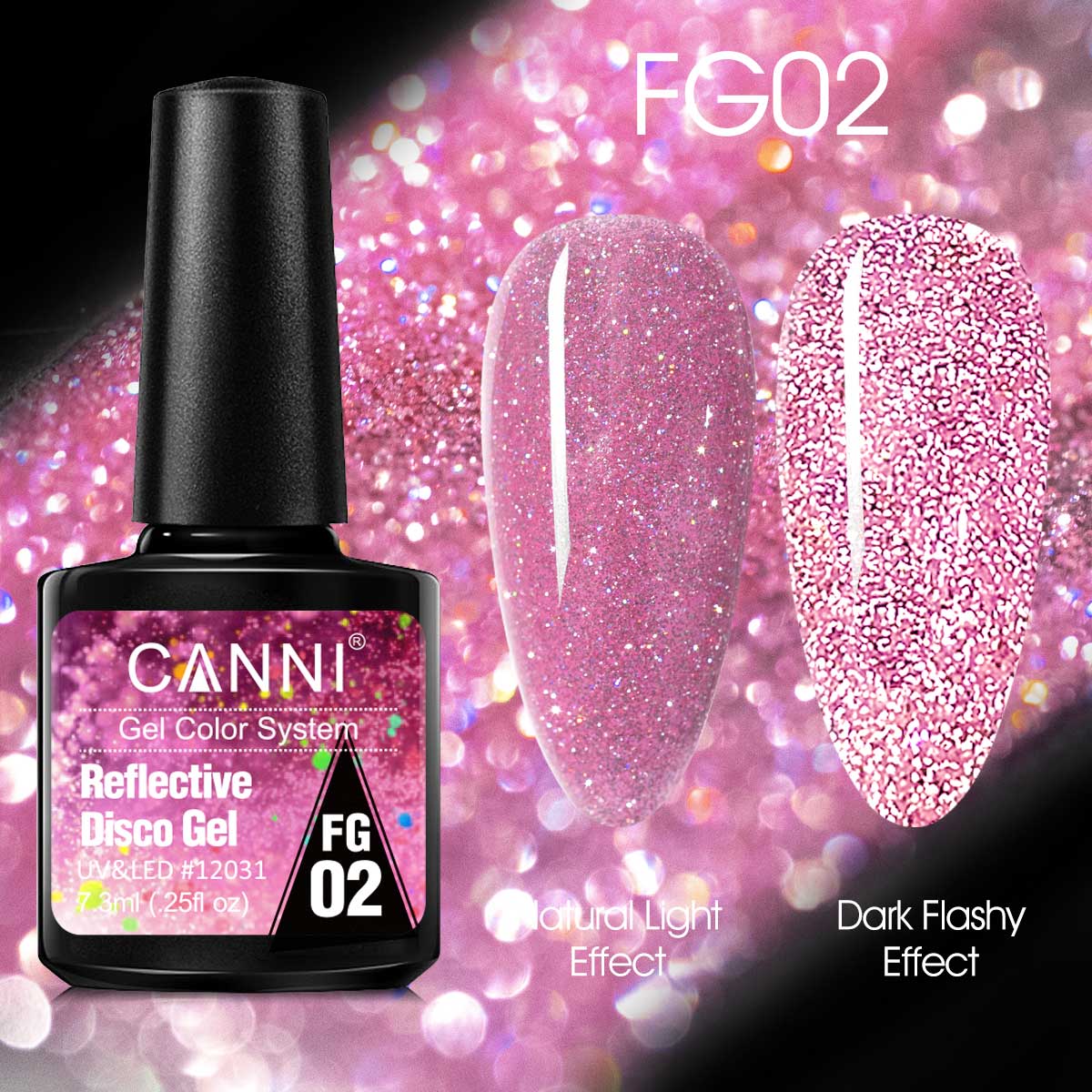 CANNI UV/LED Reflective Disco gél lakk 7.3 ml - FG02