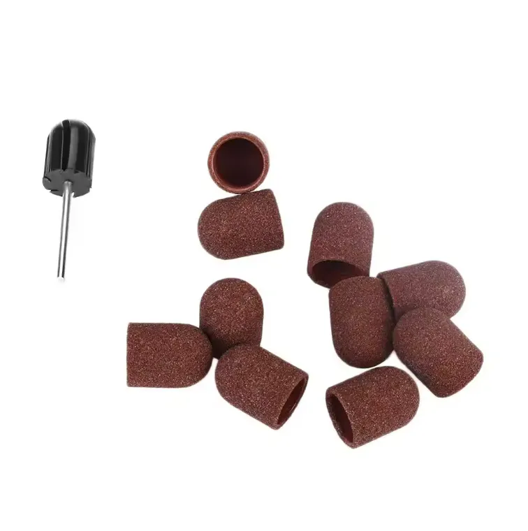 Pedikűrös csiszolókúp tartó szár 10 db csiszoló sapkával #180 - 7 mm-es