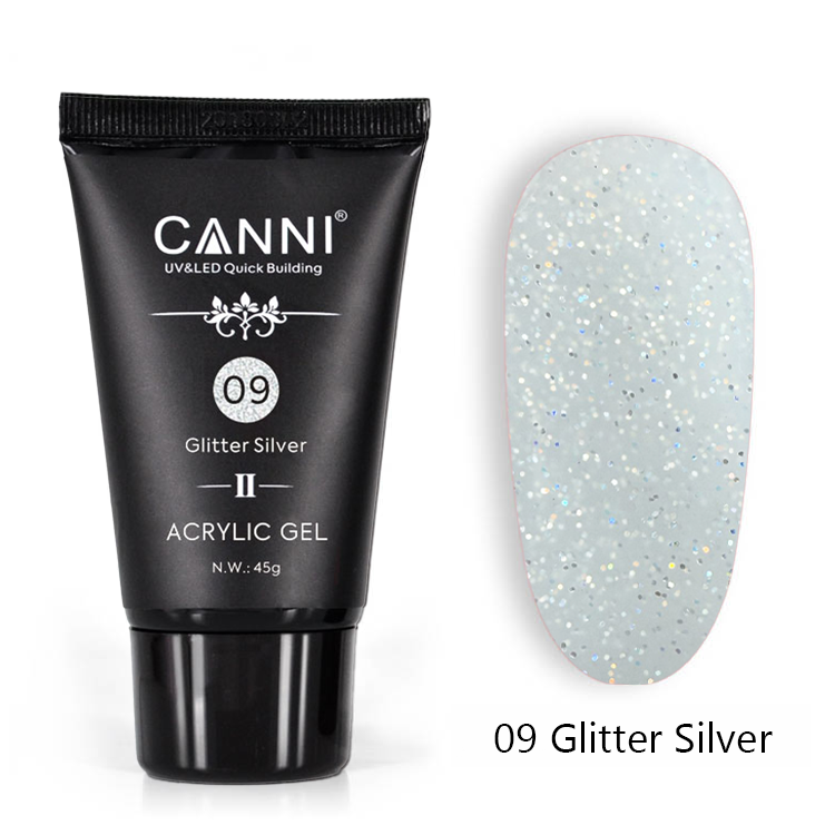 CANNI Poly Gél - Új formula - 45g - No.09 Glitter Silver