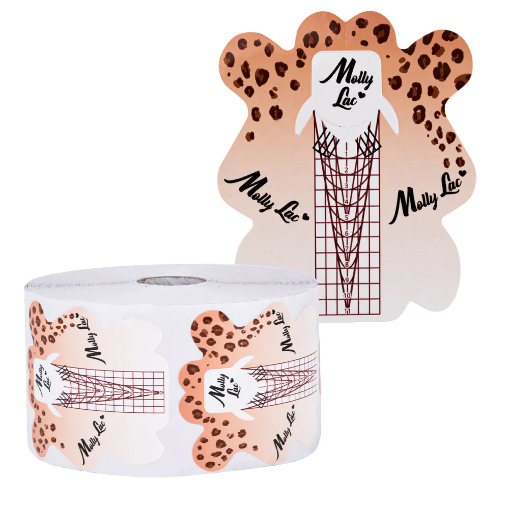 MollyLac Panther műkörömépítő sablon – 500 db