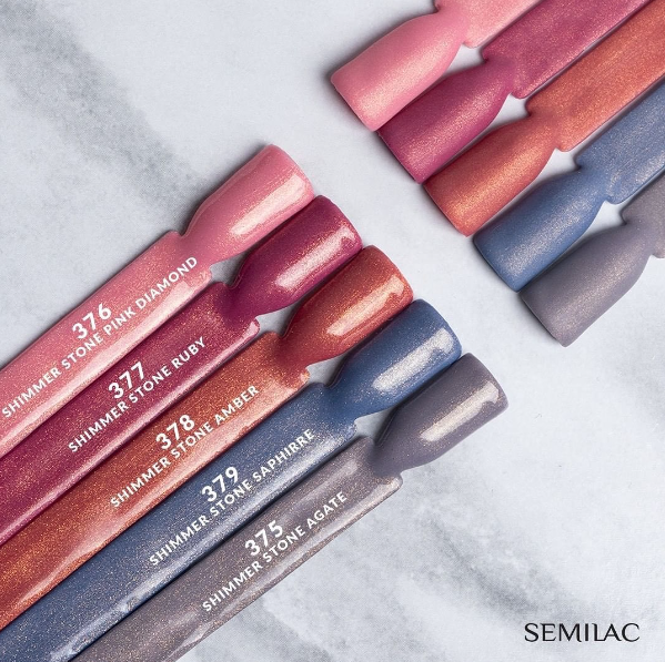 SEMILAC UV/LED Gél Lakk 7ml - 379 - HEMA FREE - Shimmer Stone Saphirre