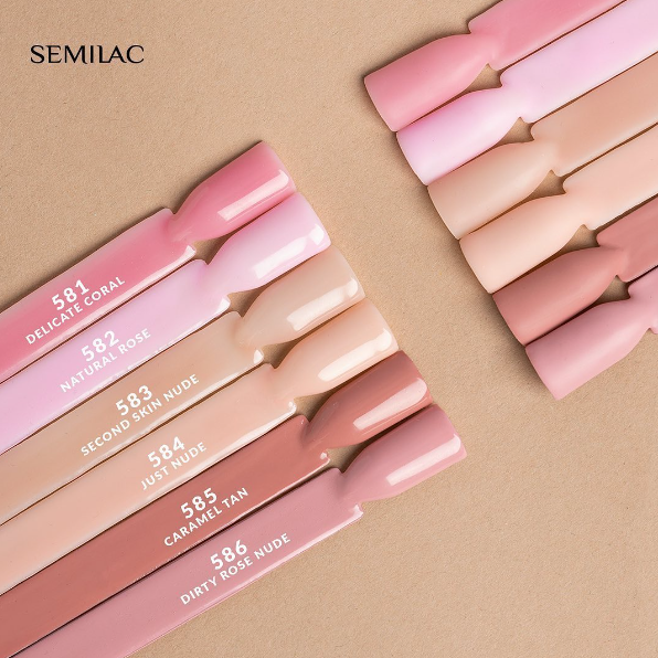 SEMILAC UV/LED Gél Lakk 7ml - 582 - HEMA FREE - Natural Rose