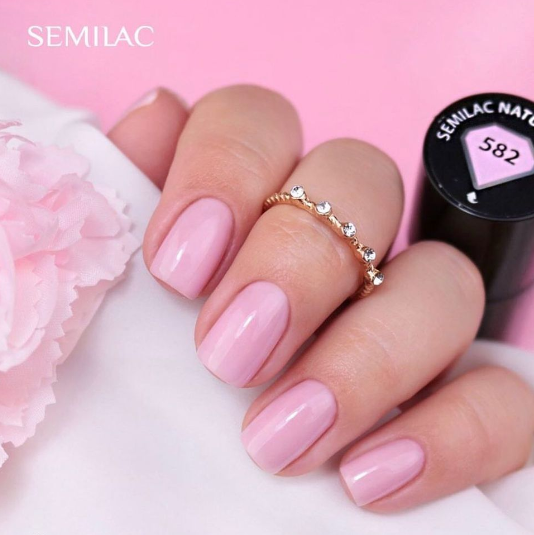 SEMILAC UV/LED Gél Lakk 7ml - 582 - HEMA FREE - Natural Rose