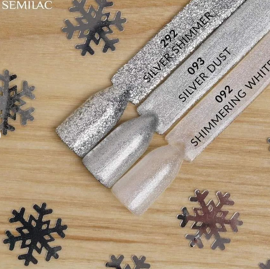 SEMILAC UV/LED Gél Lakk 7ml - 093 - Silver Dust
