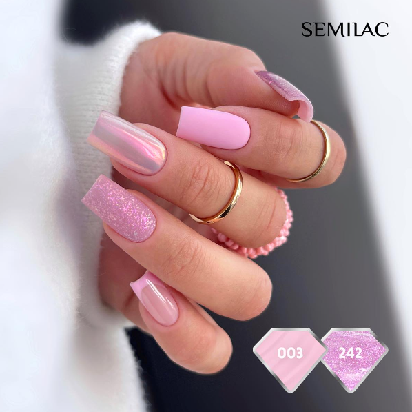 SEMILAC UV/LED Gél Lakk 7ml - 242 - Pink Sands