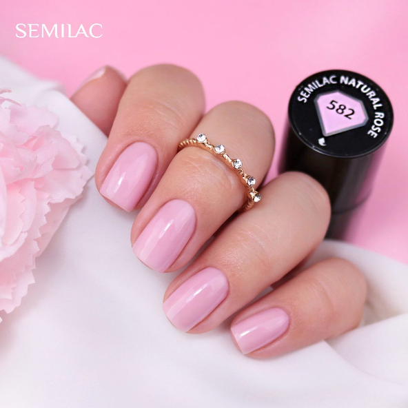 SEMILAC UV/LED Gél Lakk 7ml - 582 - HEMA FREE - Natural Rose