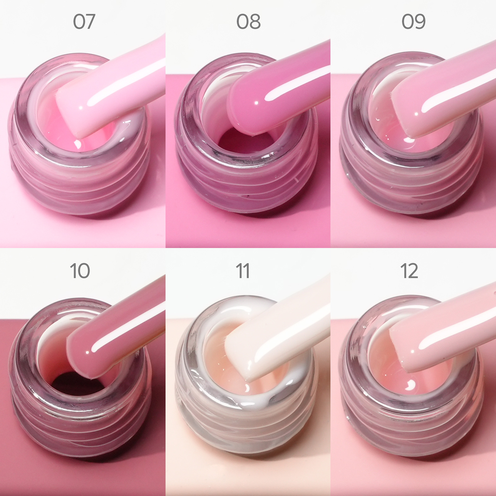 CANNI HEMA FREE Rubber Base Gel szett - 6x9 ml - R2