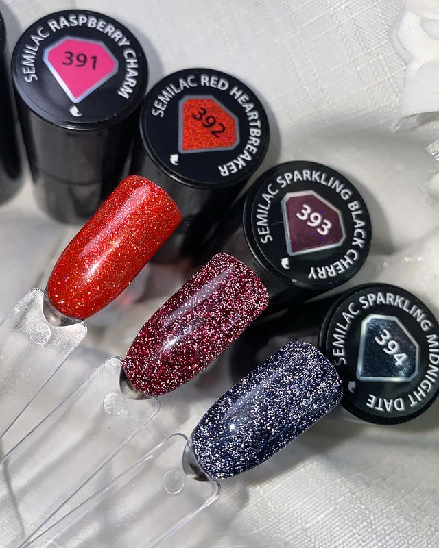 SEMILAC UV/LED Gél Lakk 7ml - 393 - HEMA FREE - Sparkling Black Cherry