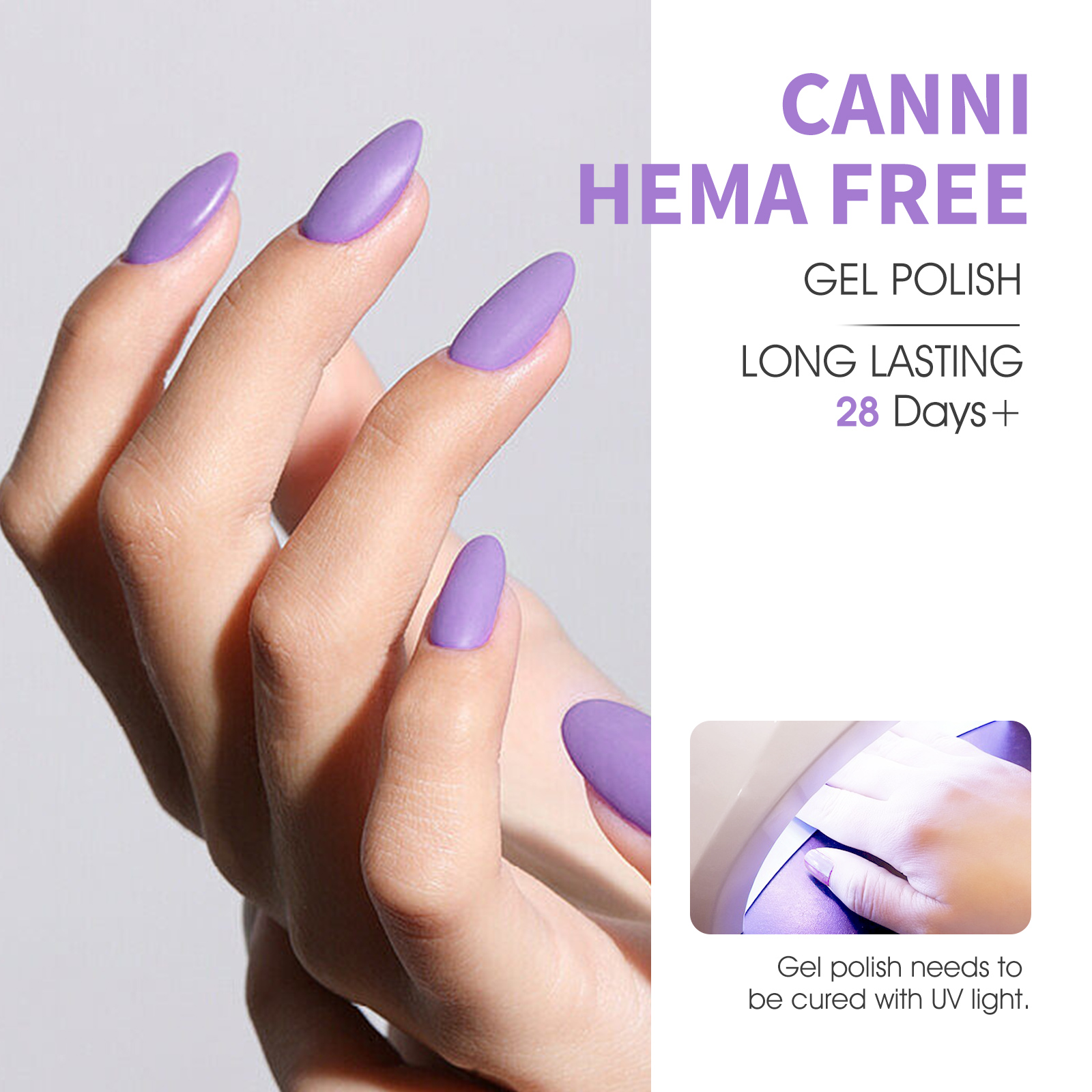 CANNI HEMA FREE UV/LED gél lakk szett 6x9ml - Purple Haze Harmony