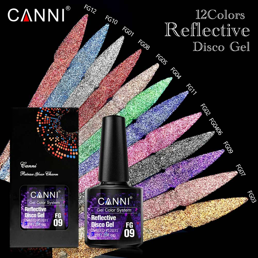 CANNI UV/LED Reflective Disco gél lakk 7.3 ml - FG08